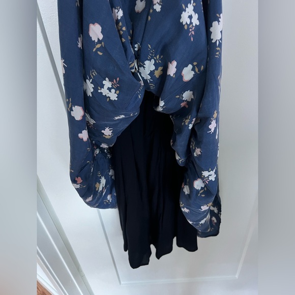 Apiece Apart Navy Floral Midi Dress Small - Picture 7 of 7